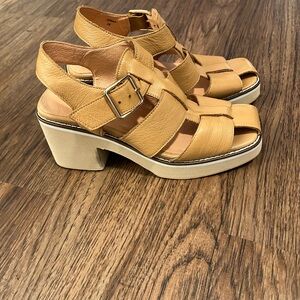 Anthropologie woven leather heels